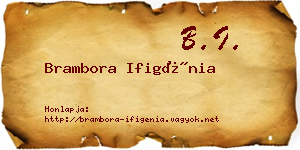 Brambora Ifigénia névjegykártya